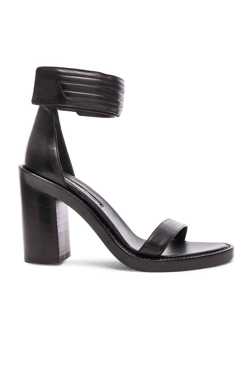 Image 1 of Ann Demeulemeester Leather Ankle Strap Heels in Black