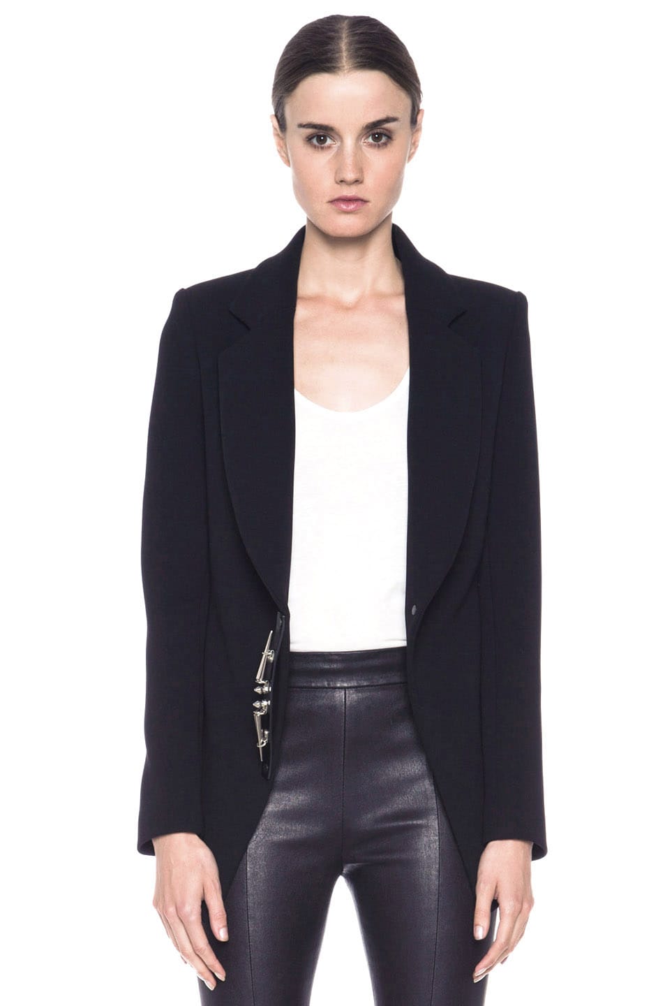 Image 1 of Anthony Vaccarello Poly Blazer in Black