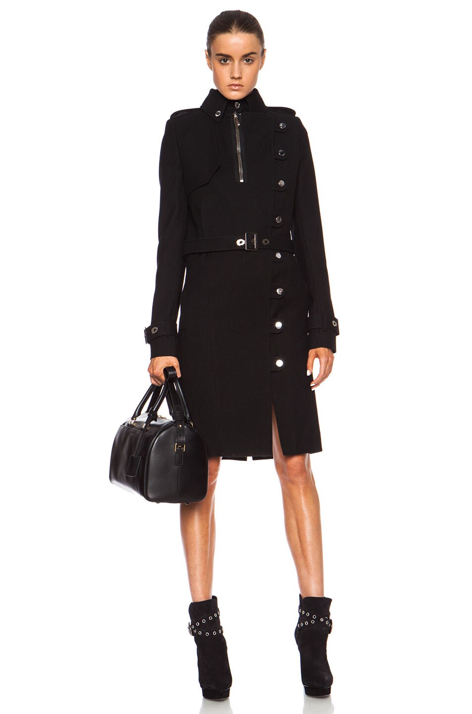 Image 1 of Anthony Vaccarello Wool-Blend Coat in Black
