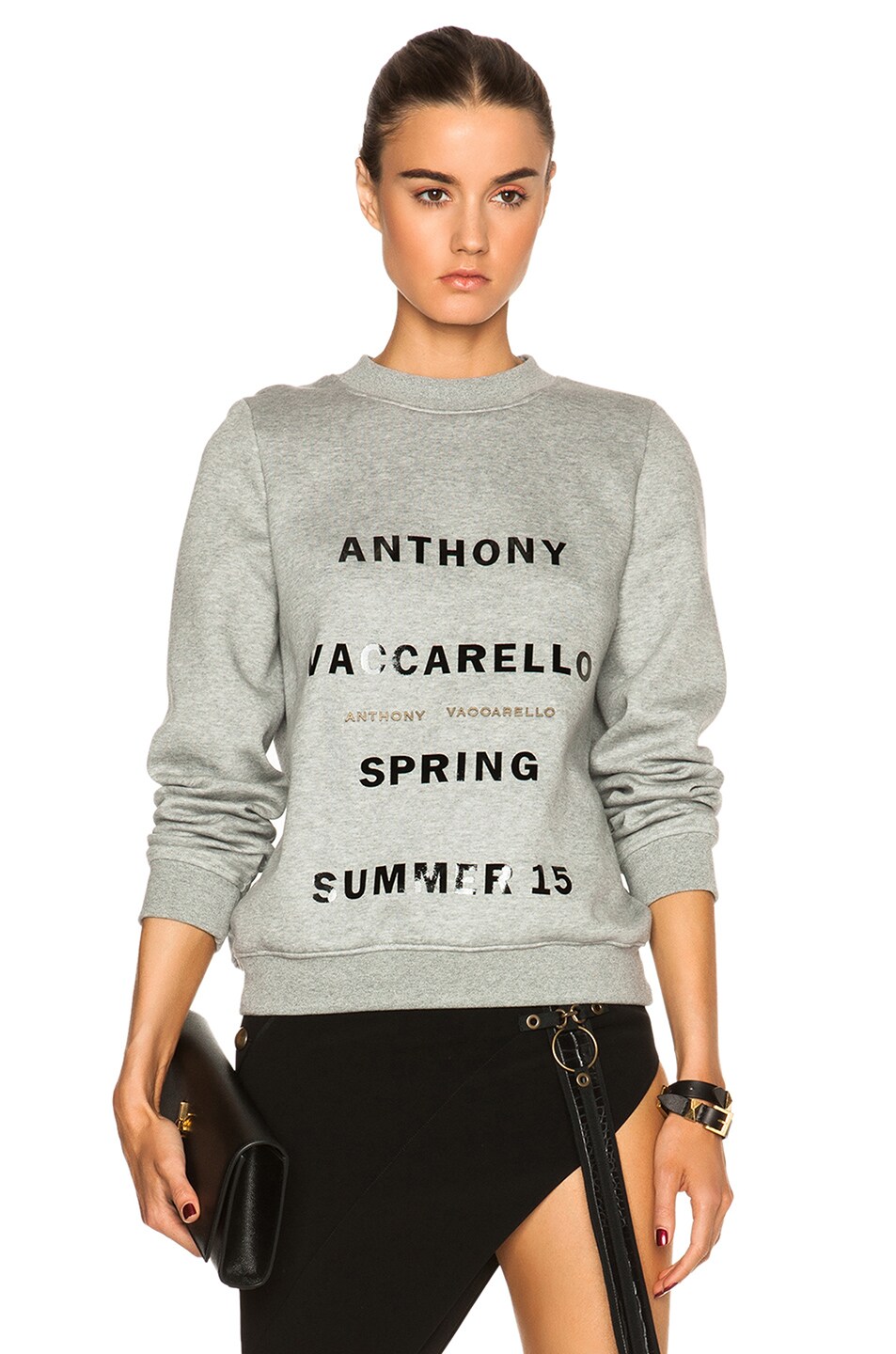 Image 1 of Anthony Vaccarello Printed Sweatshirt in Grey
