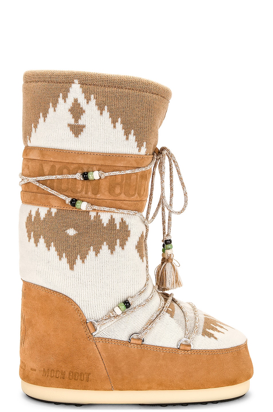 Image 1 of ALANUI Icon Knit Moon Boot in Off White Multi