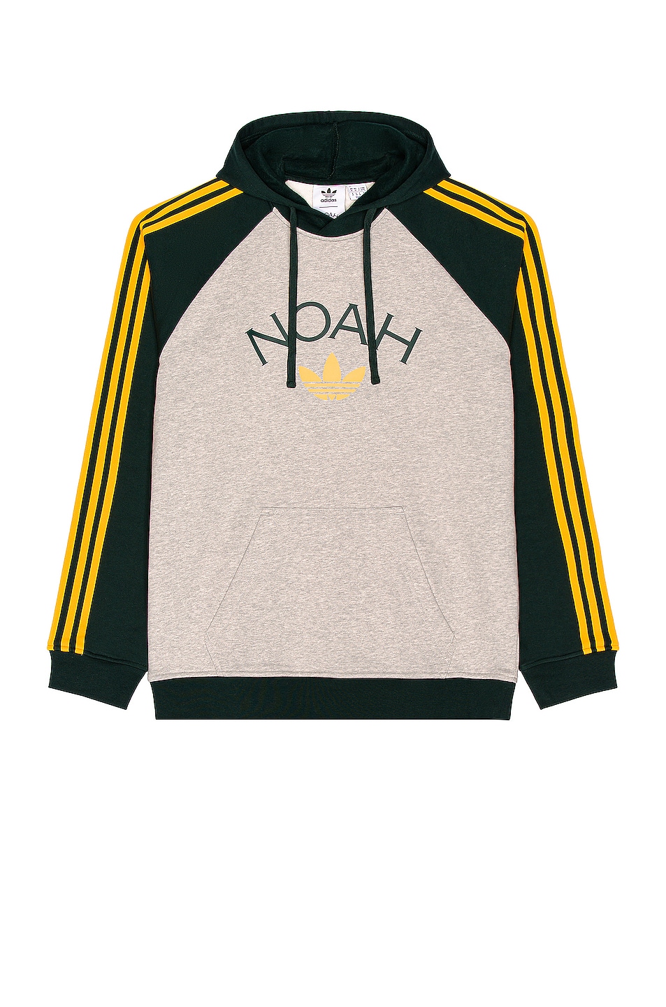 Image 1 of adidas x Noah 3S Hoody in Grey Heather & Green Night