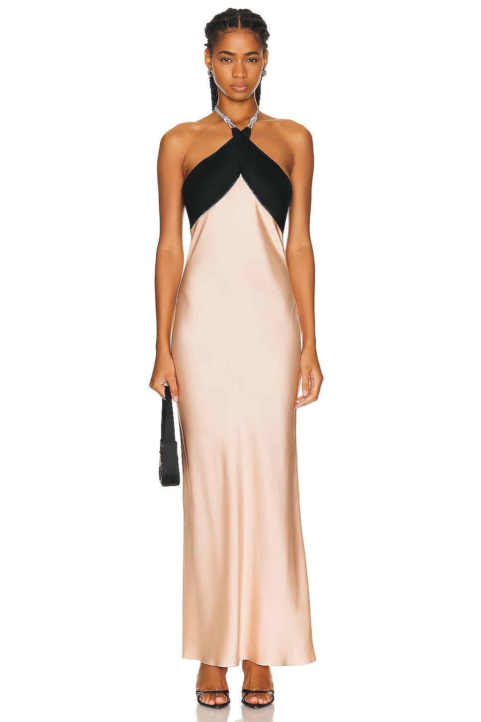 Image 1 of Anna October Klementina Maxi Dress in Black & Nude