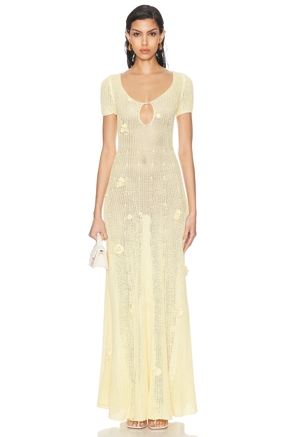 Image 1 of Anna October Avery Knitted Maxi Dress in Yellow