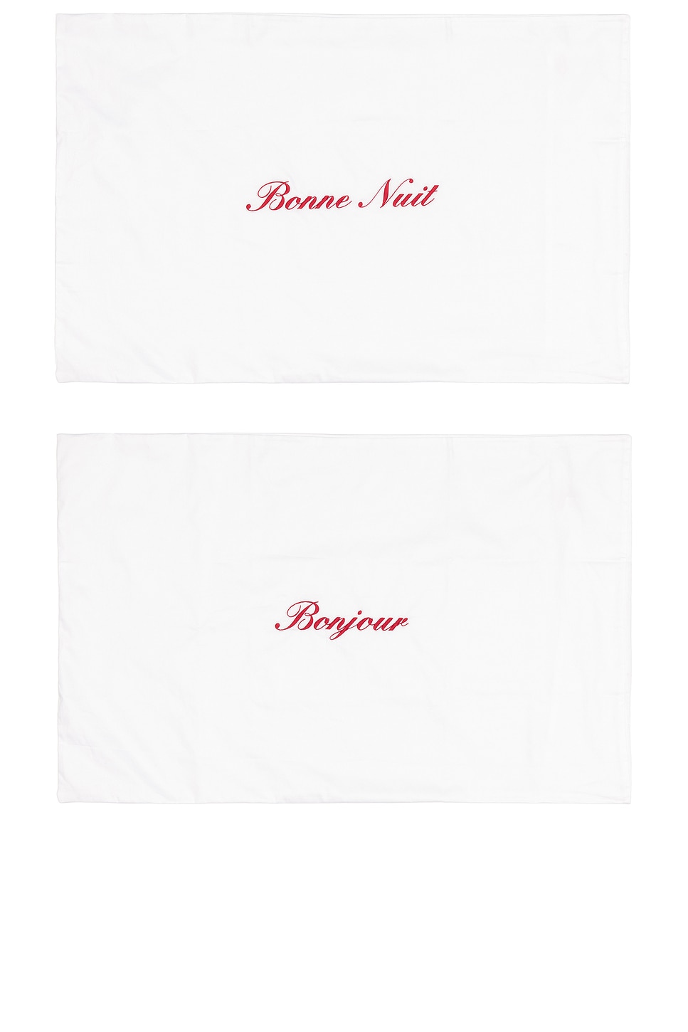 Image 1 of Abbode Bonjour & Bonne Nuit Pillowcase Set in 