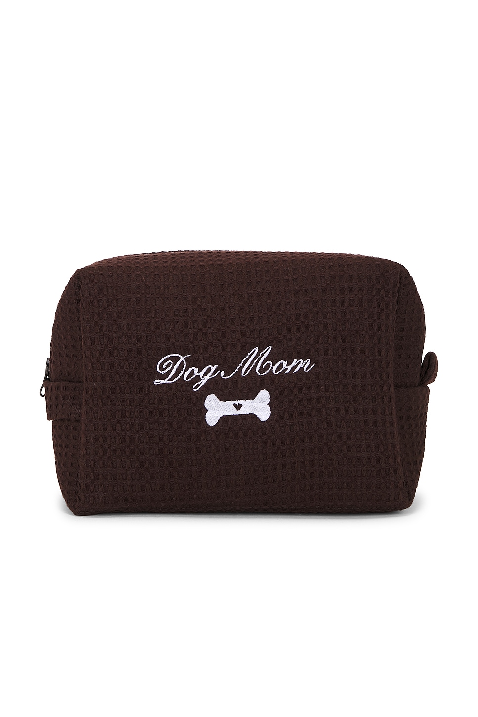 Abbode Dog Mom Waffle Pouch In Brown