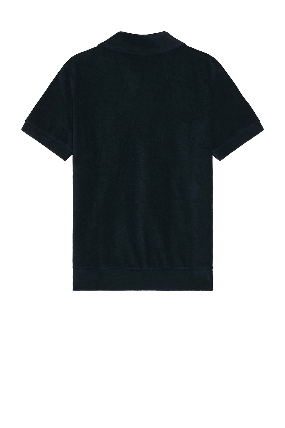 Shop Apc Toweling Short Sleeve Polo In Dark Navy