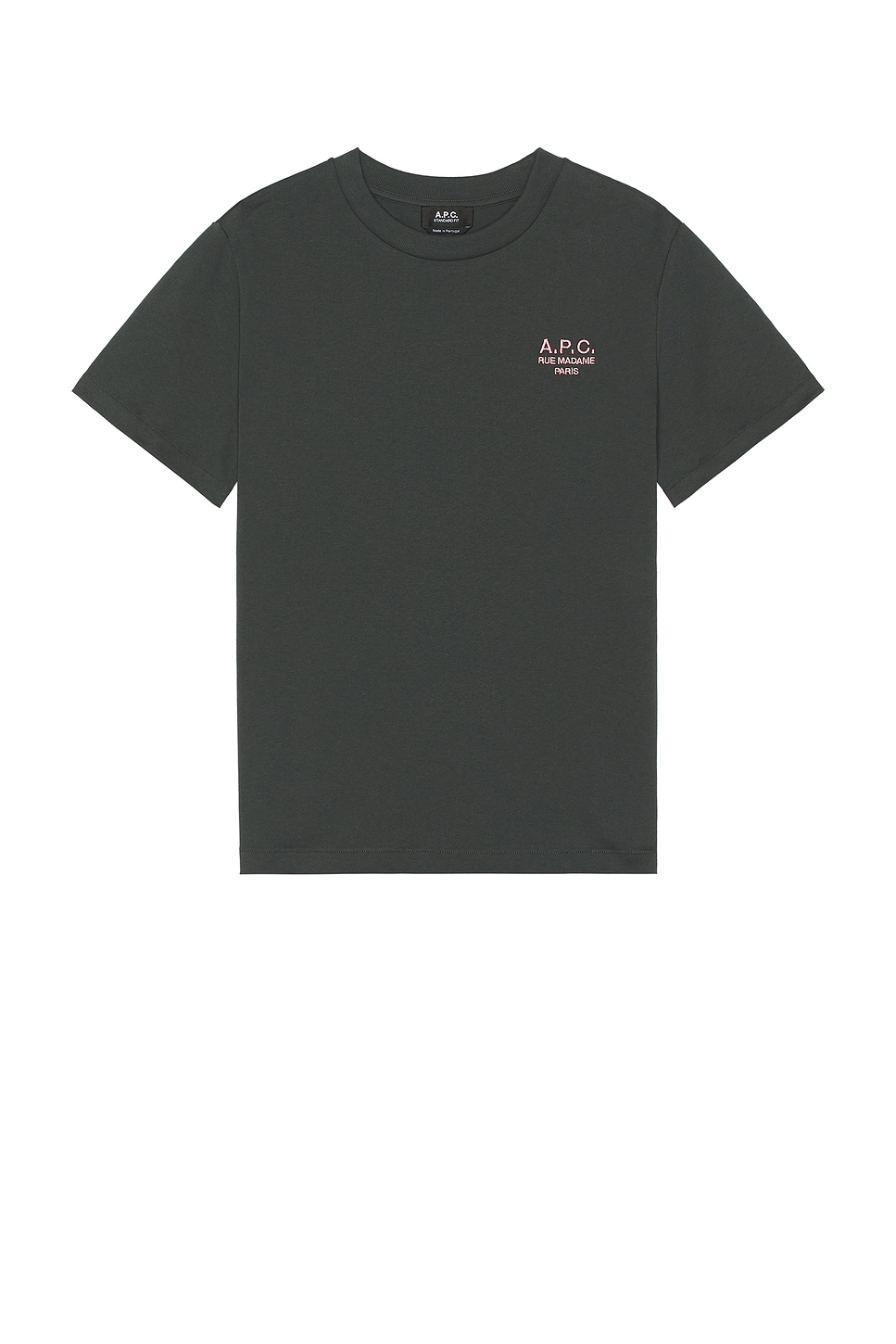 Image 1 of A.P.C. Standard Rue Madame Gots Tee in Anthracite & Rose