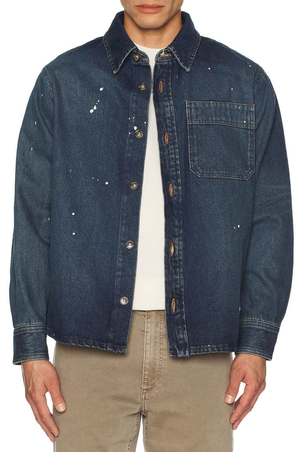 Image 1 of A.P.C. Surchemise Basile Denim Long Sleeve Shirt in Washed Indigo
