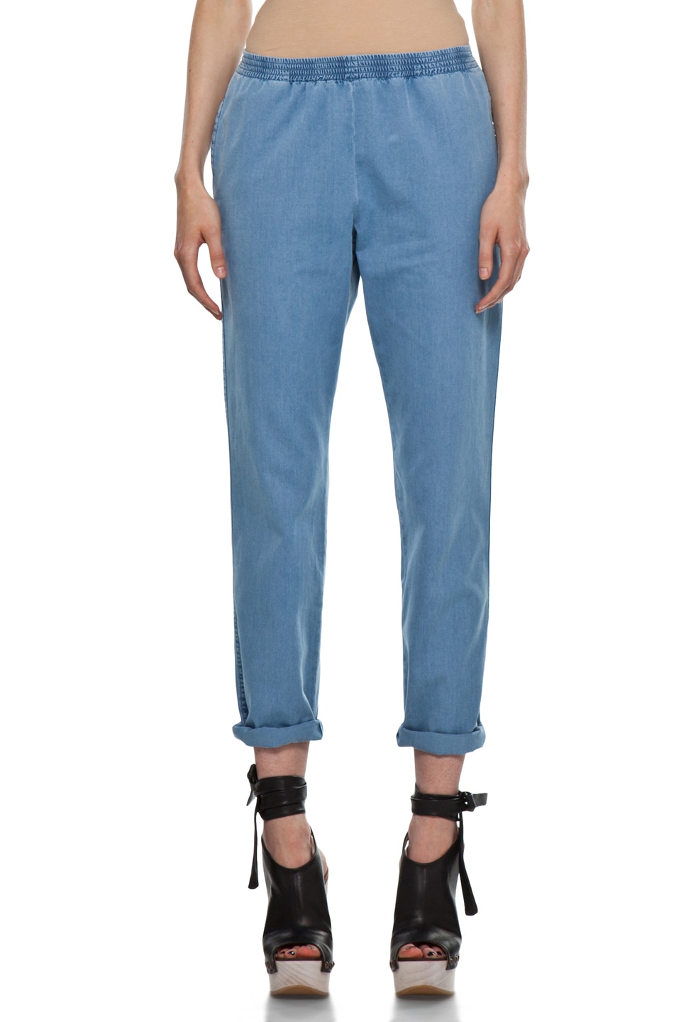 Image 1 of A.P.C. Elastic Waist Pant in Blue Grey