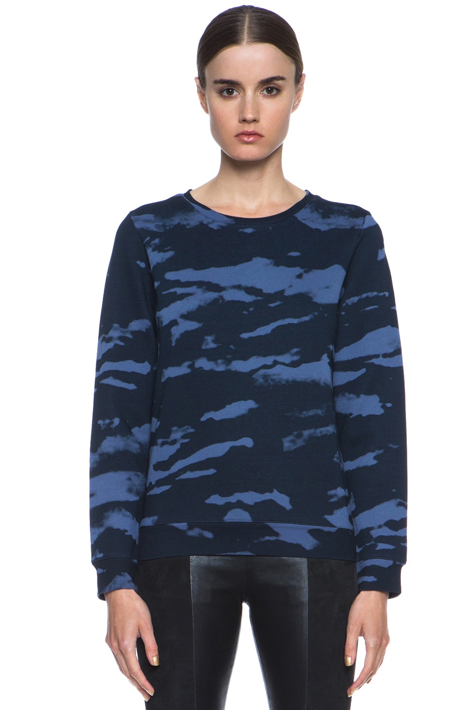 Image 1 of A.P.C. Cotton-Blend Basic Pullover in Blue Fonce