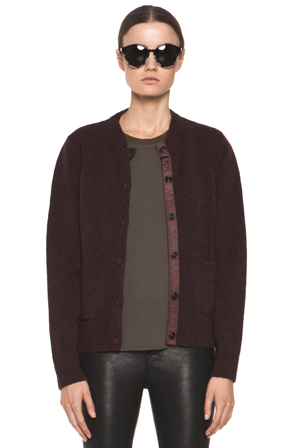 Image 1 of A.P.C. Cardigan in Bordeaux Chine