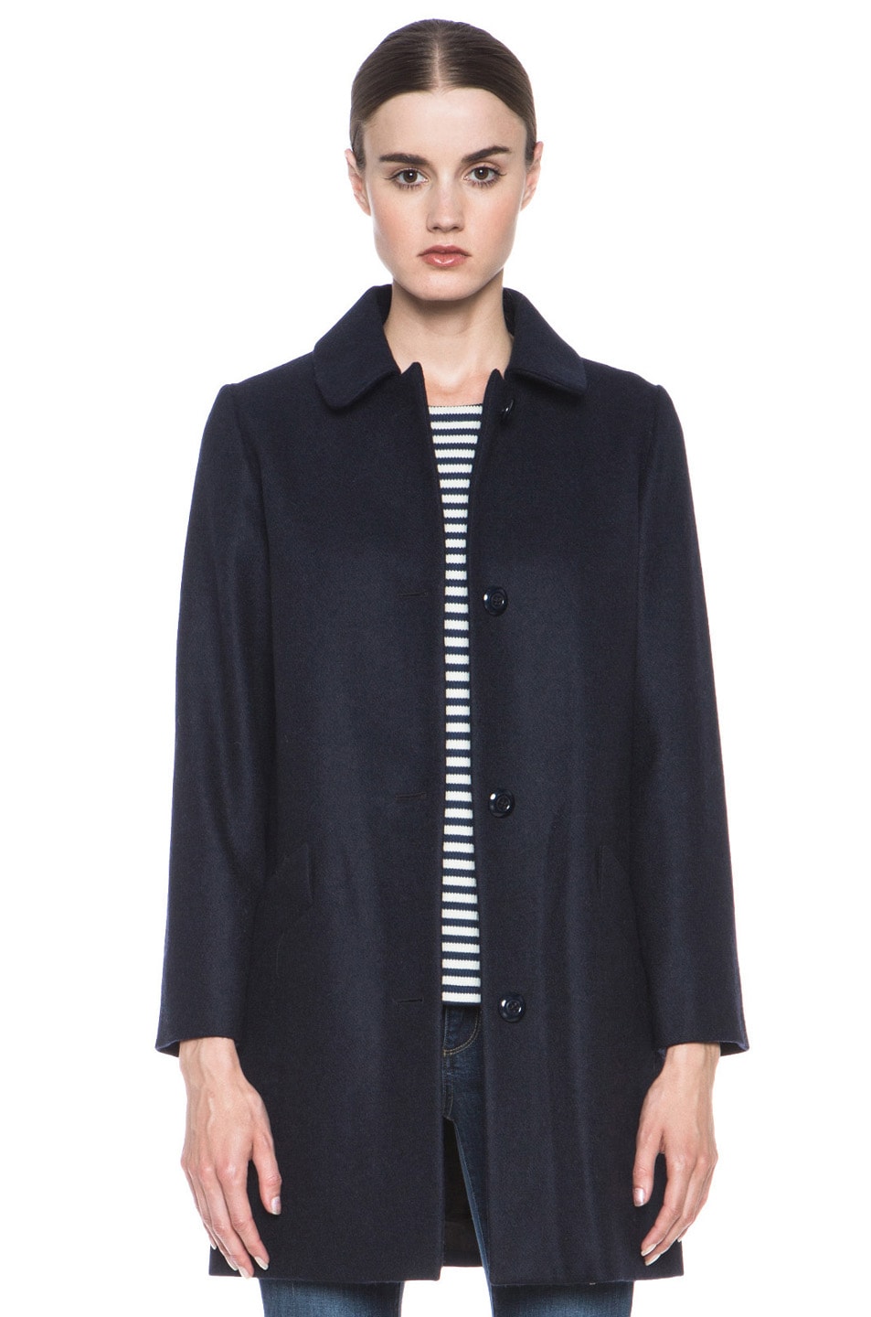 A.P.C. Classic Coat in Dark Navy | FWRD