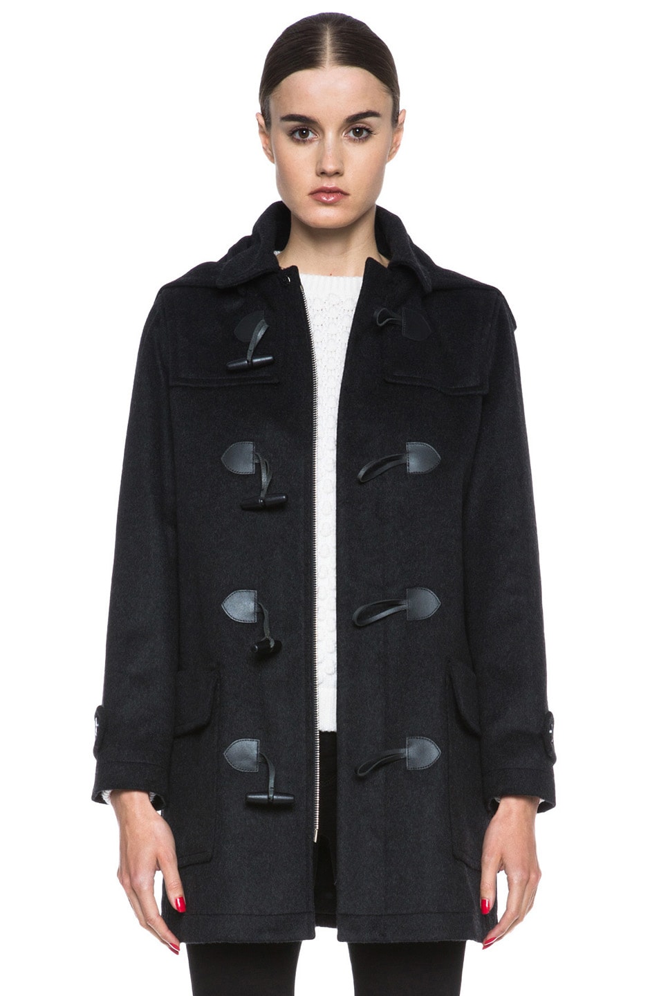 Image 1 of A.P.C. Wool-Blend Duffel Coat in Anthracite