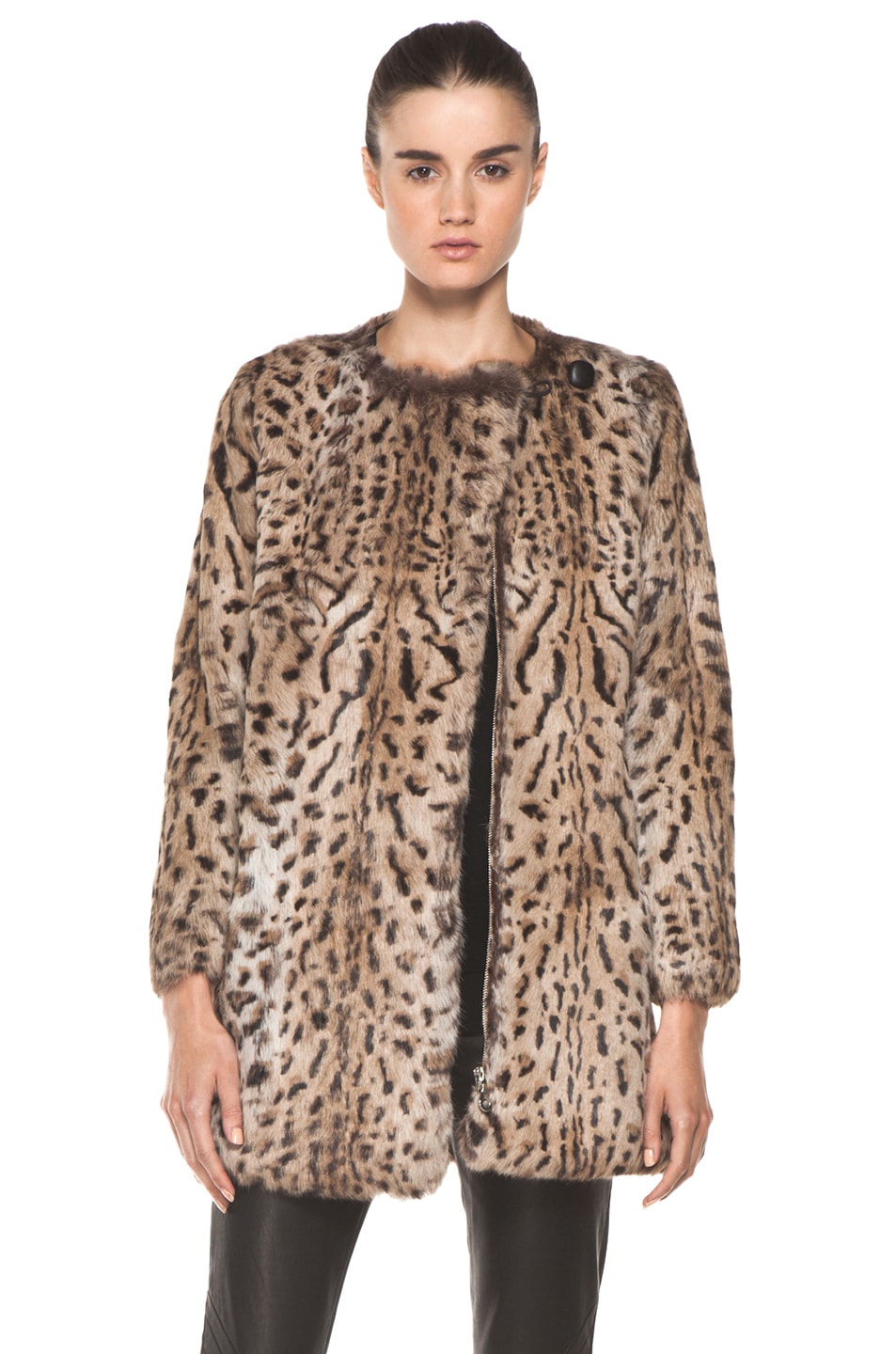 Image 1 of A.P.C. Lapin Imprime Leopard Fur Jacket in Beige