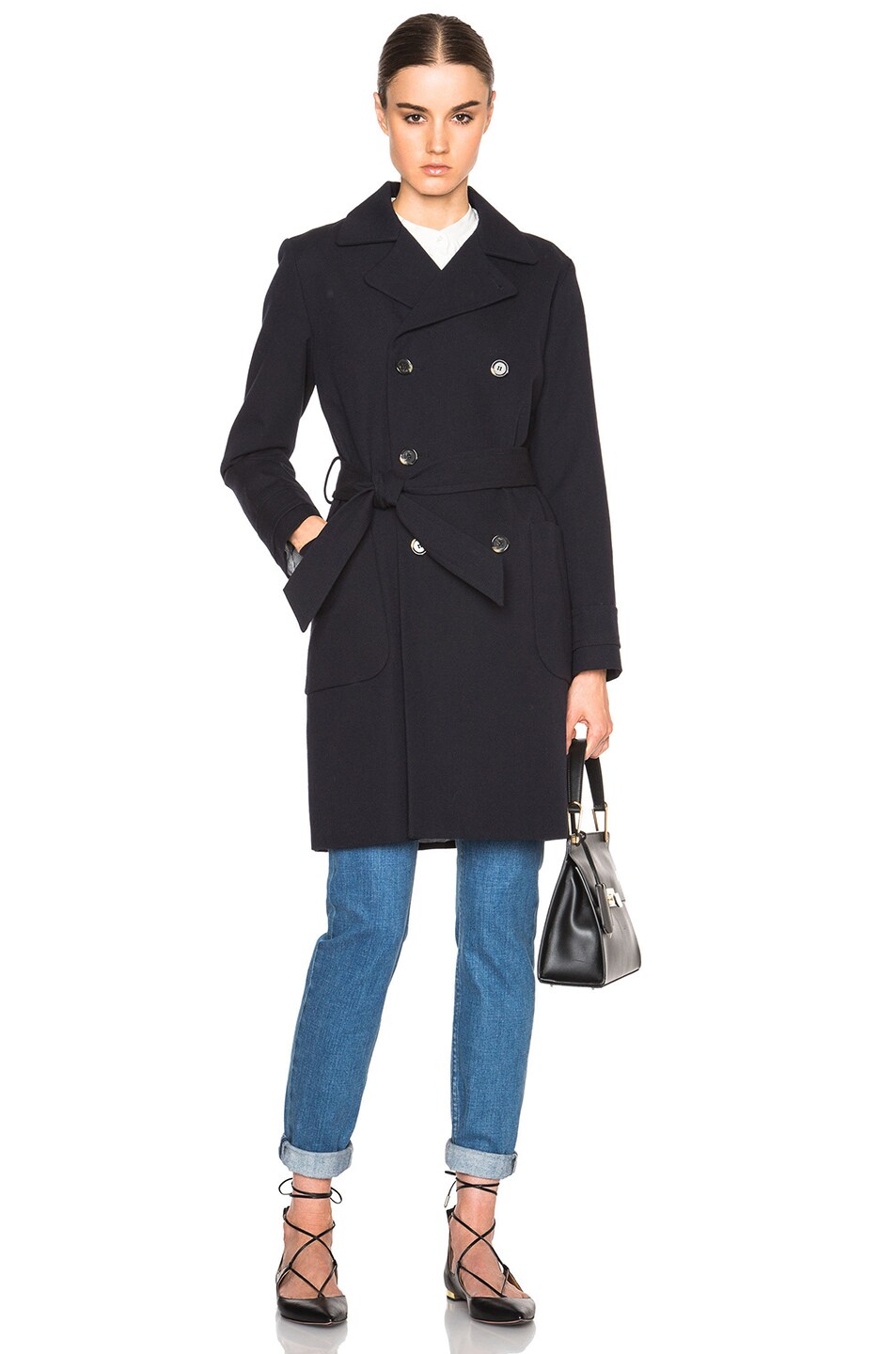 Image 1 of A.P.C. Vendome Trench in Dark Navy
