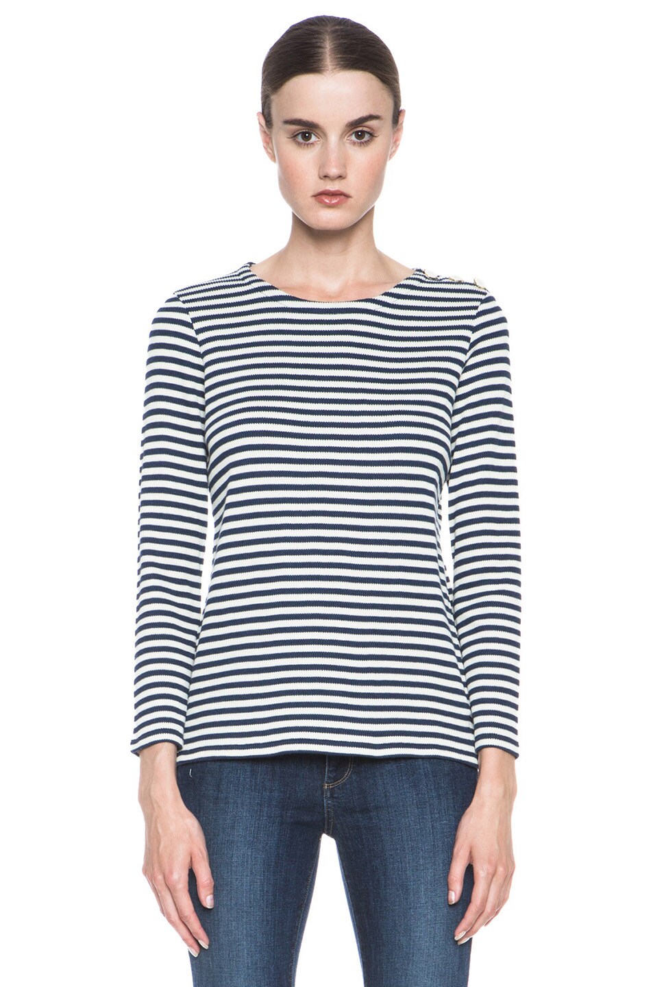 Image 1 of A.P.C. Cotton Striped Top in Marine