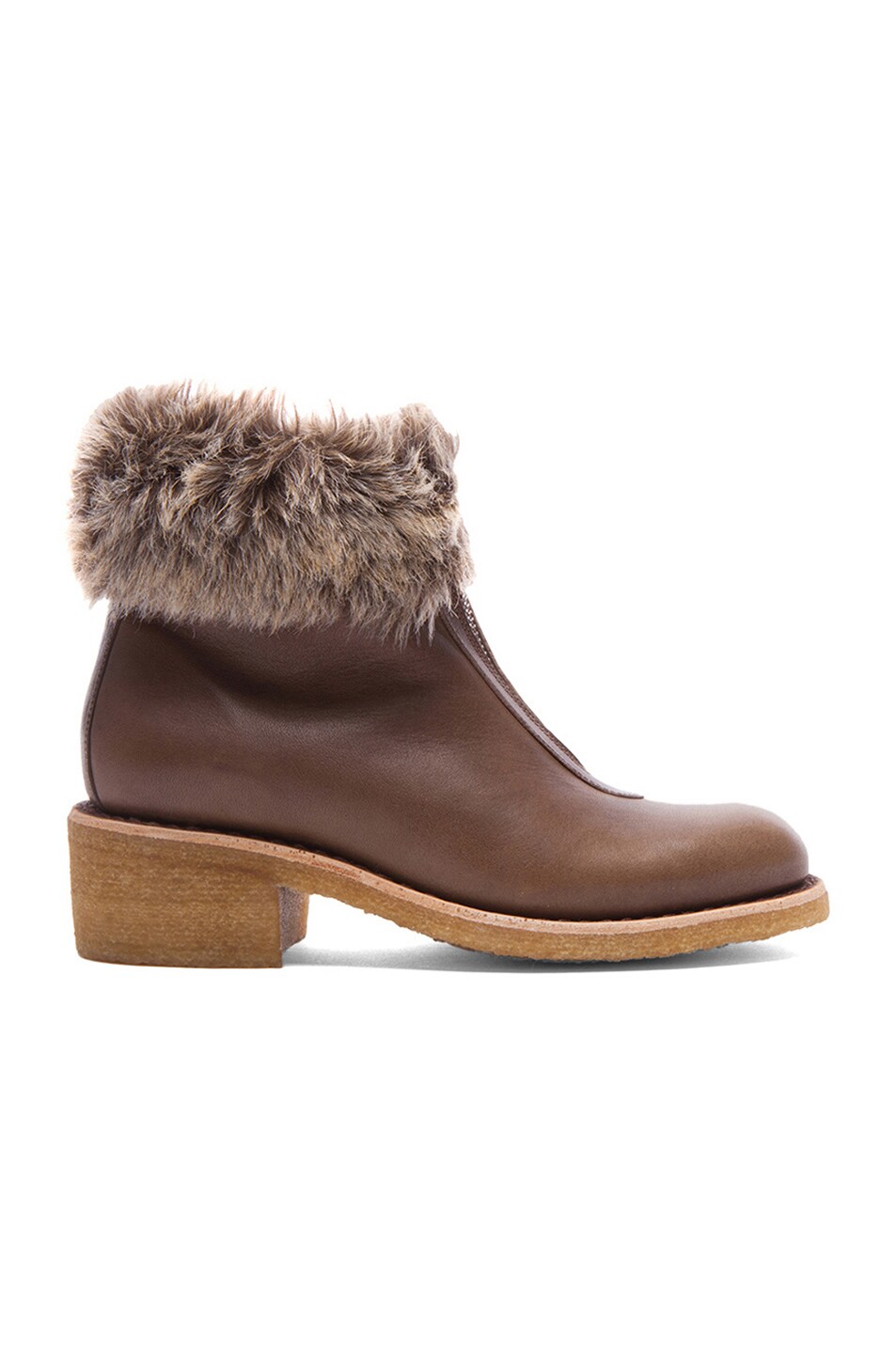 Image 1 of A.P.C. Juneau Fur Leather Boots in Kaki