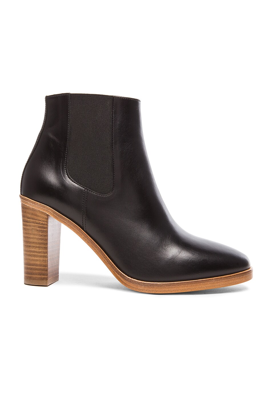 Image 1 of A.P.C. Fleurus Leather Booties in Black