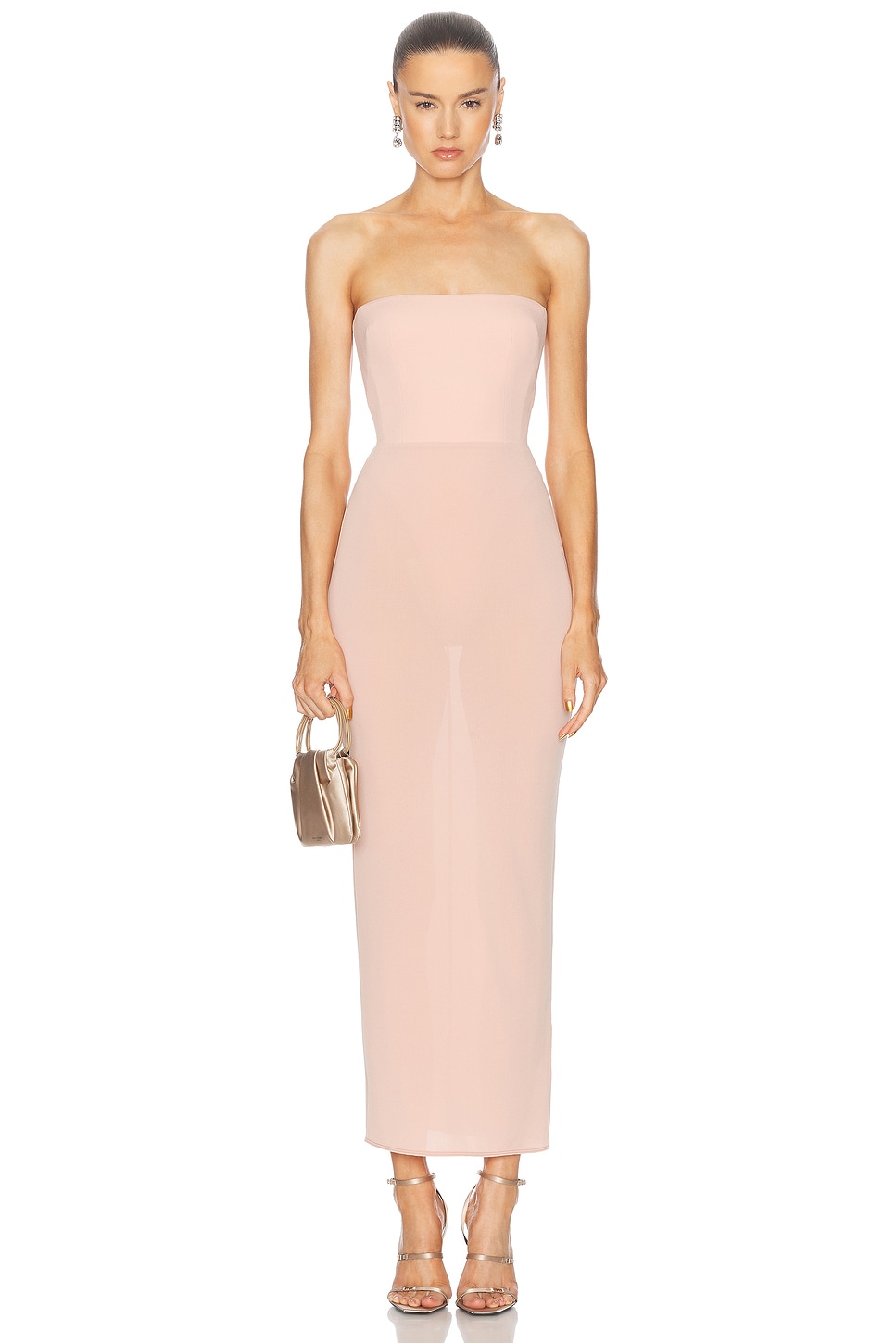 Image 1 of Alex Perry Strapless Dress in Blush