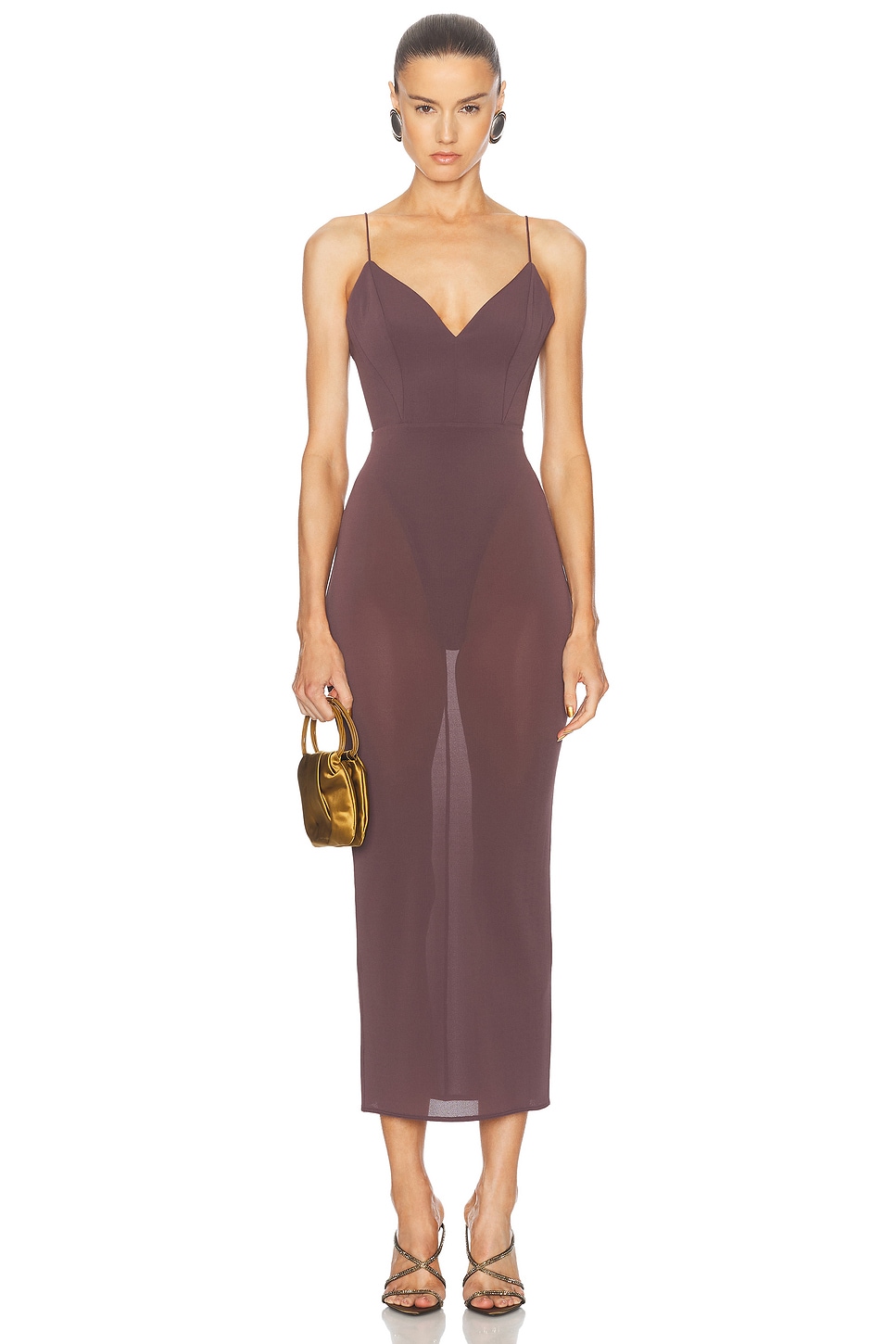 Image 1 of Alex Perry Bikini Dress in Chocolate