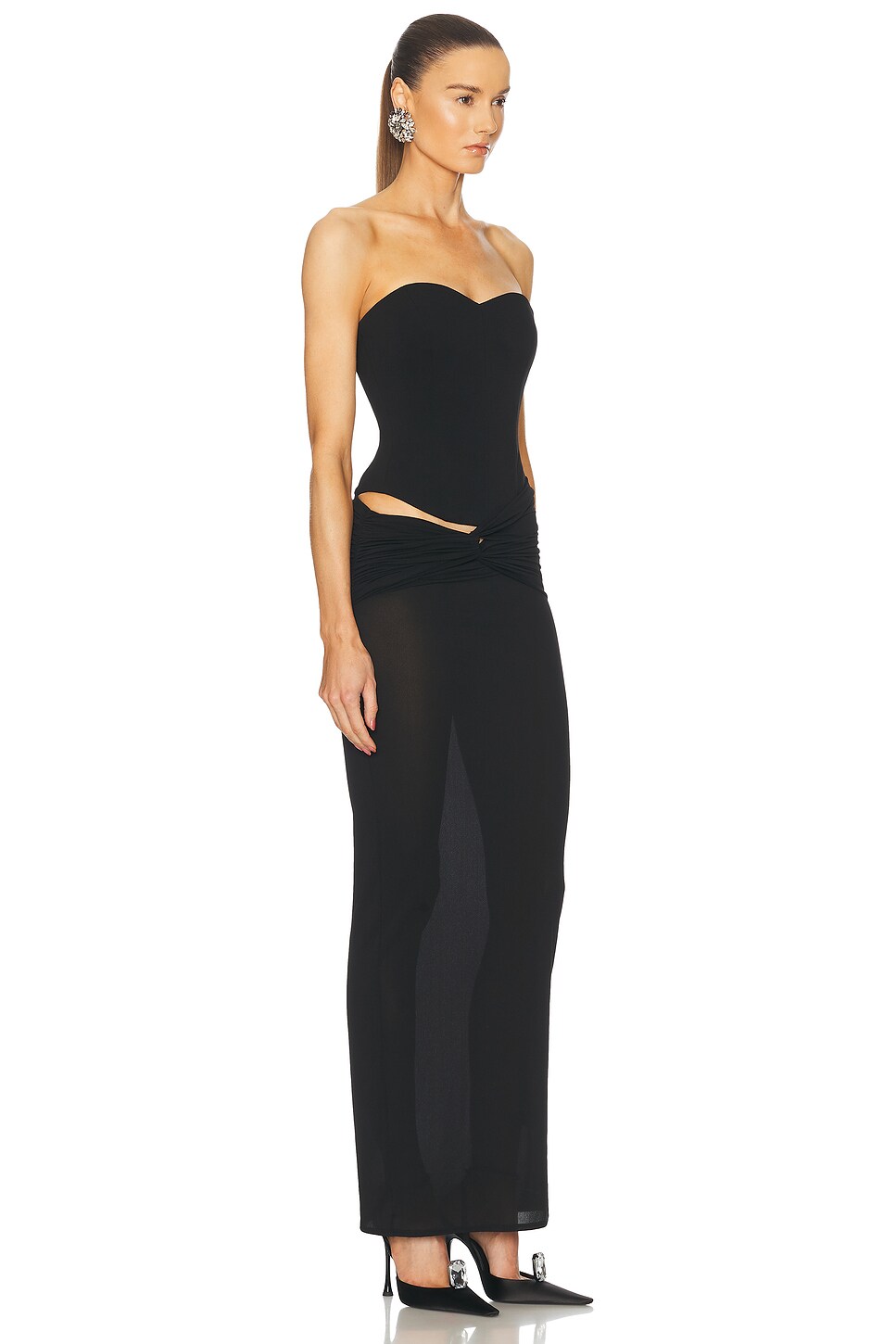 Ruched Jersey Corset Maxi Dress