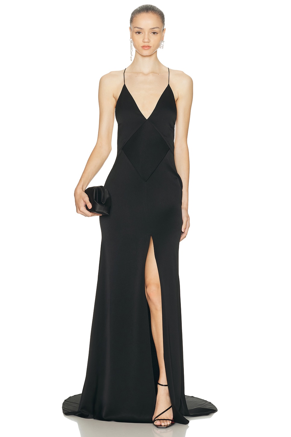 Image 1 of Alex Perry Panelled Bikini Gown in Black