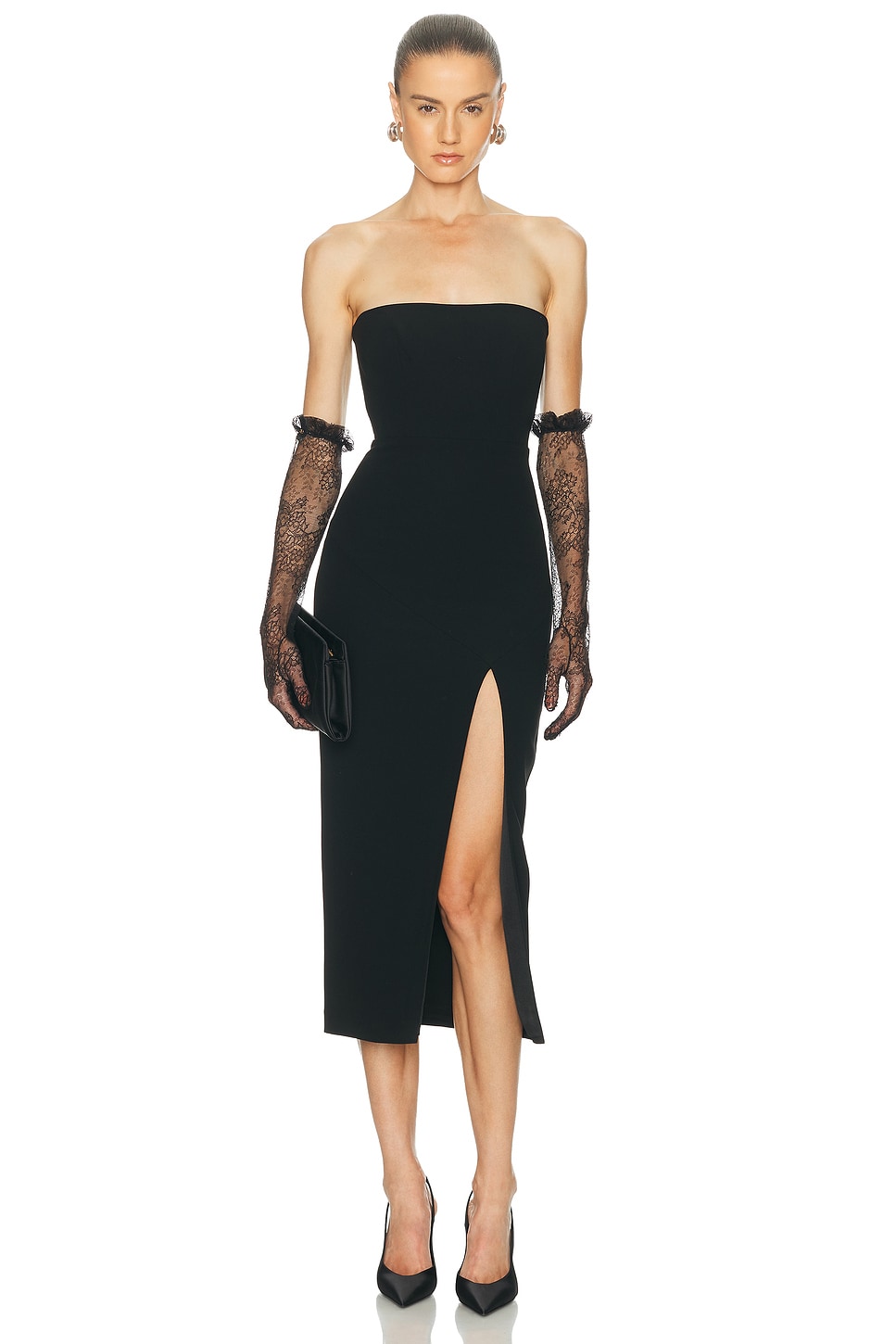 Image 1 of Alex Perry Strapless Dress in Black