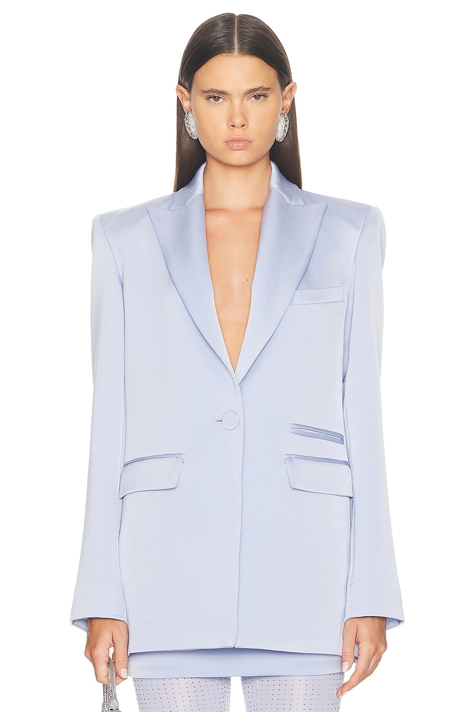 Image 1 of Alex Perry Single Breasted Oversized Blazer in Frost