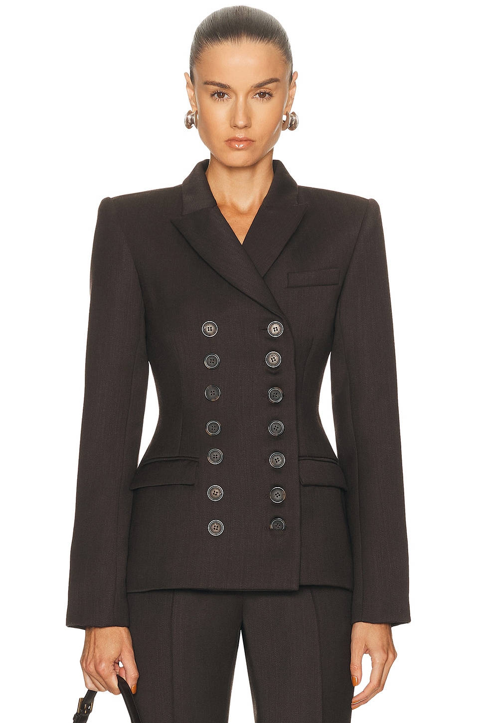 Image 1 of Alex Perry Double Breasted Blazer in Espresso