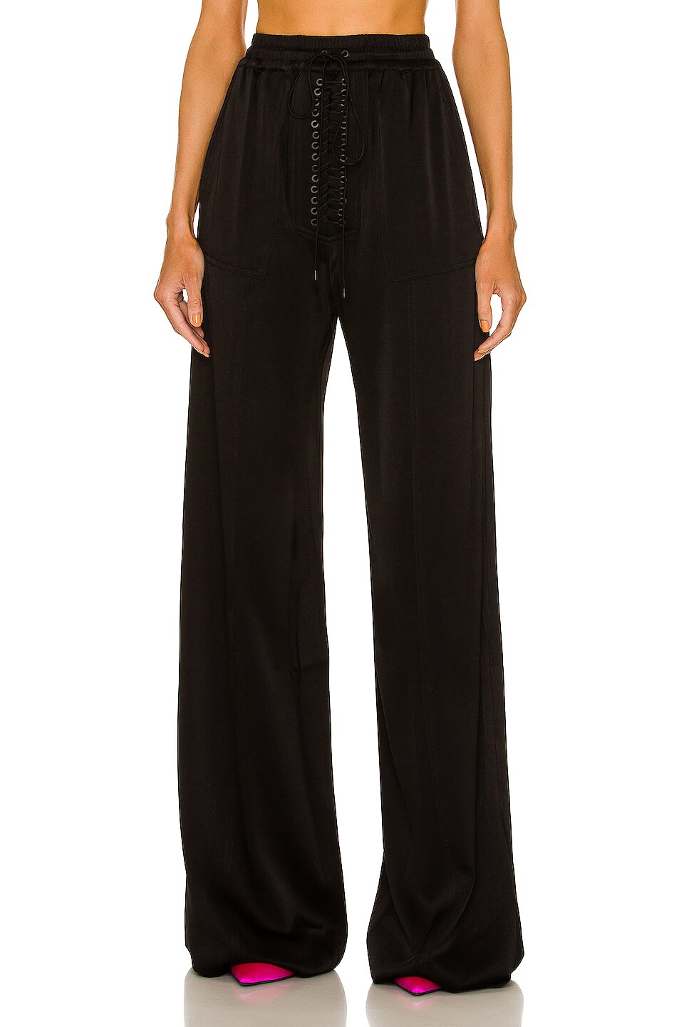 Image 1 of Alex Perry Harland Eyelet Wide Leg Pants in Black
