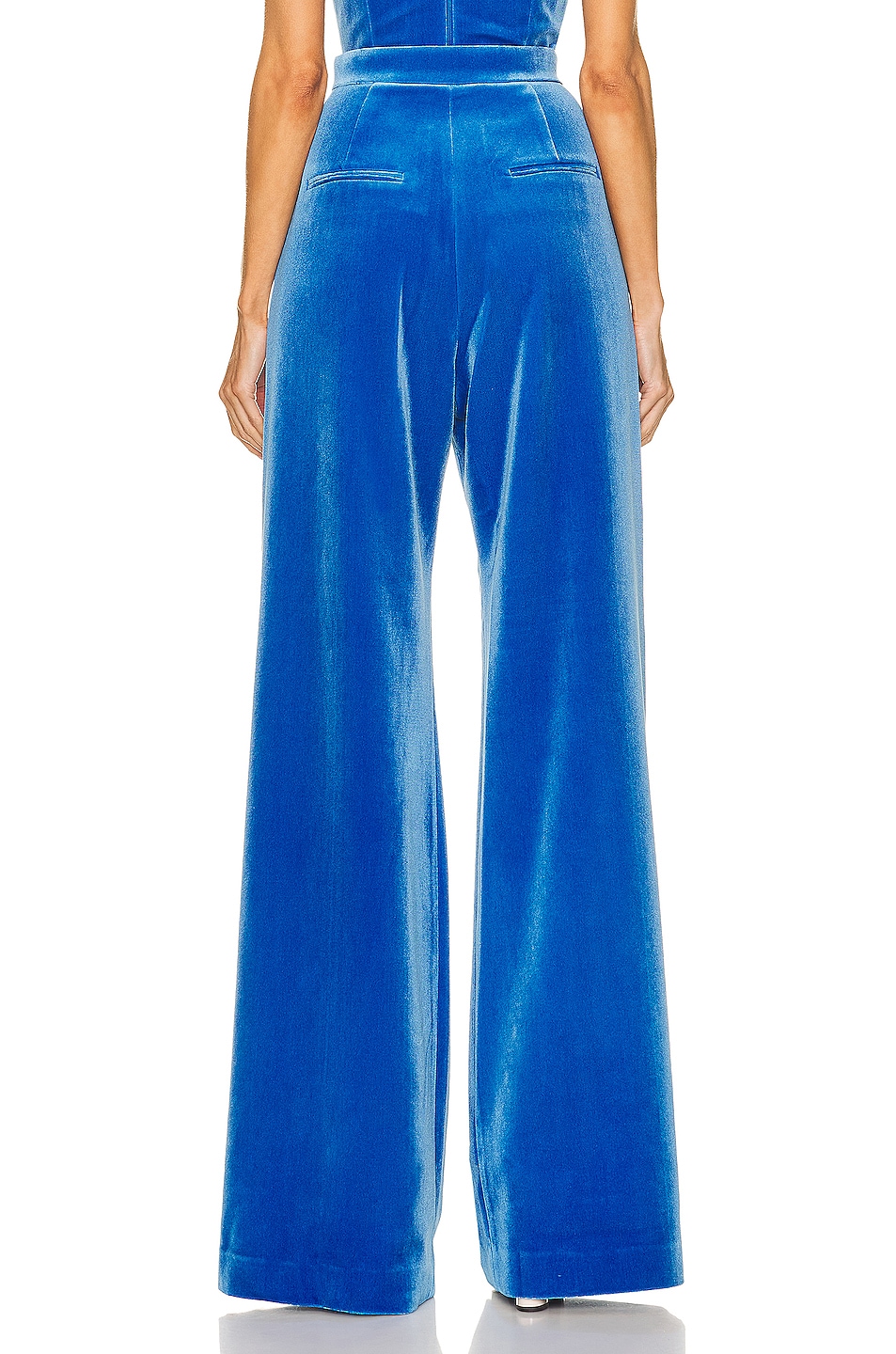 Alex Perry Velvet Arden Wide Leg Pant in Blue | FWRD