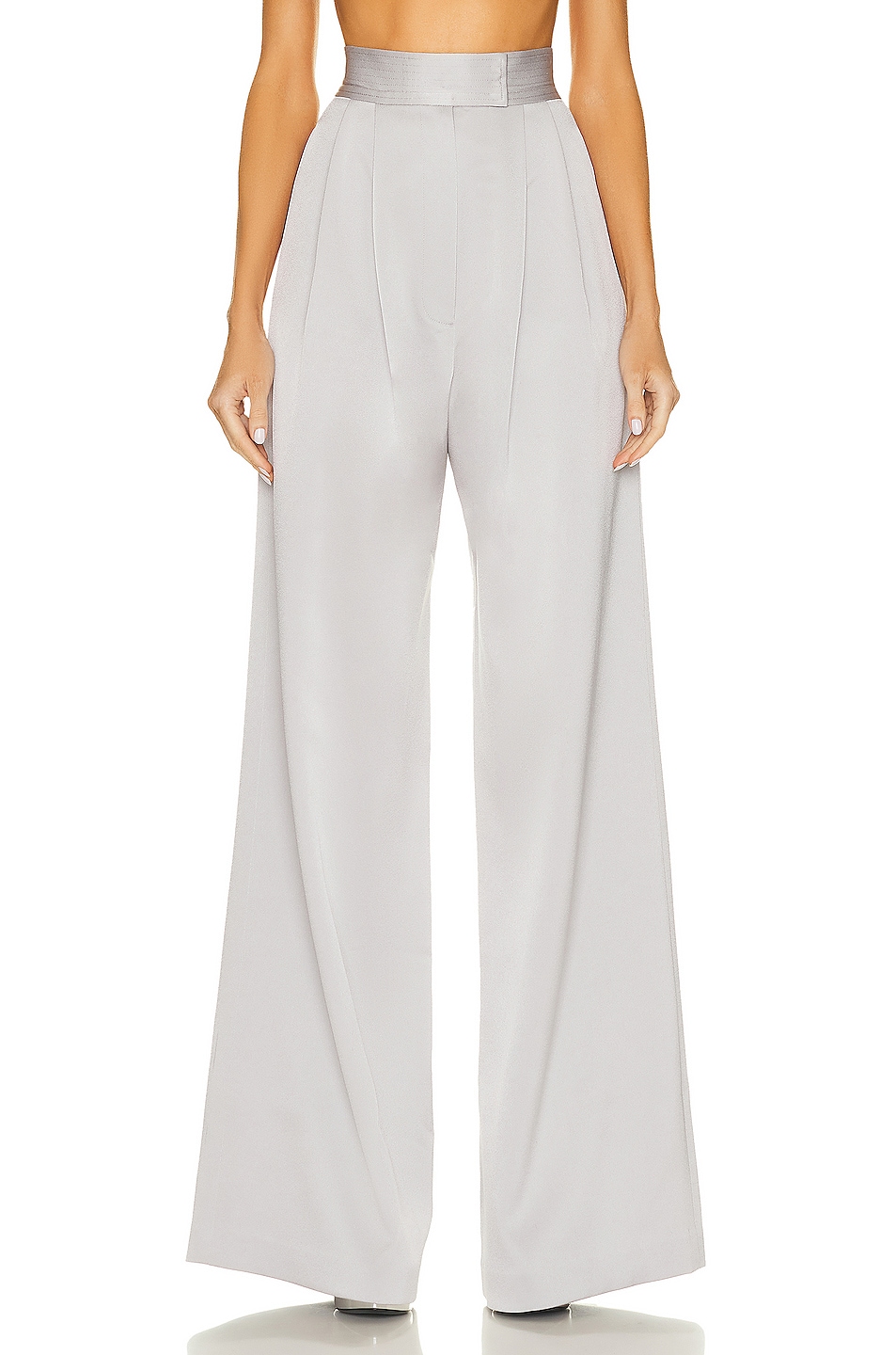 Image 1 of Alex Perry Cadence Pleat Pant in Silver
