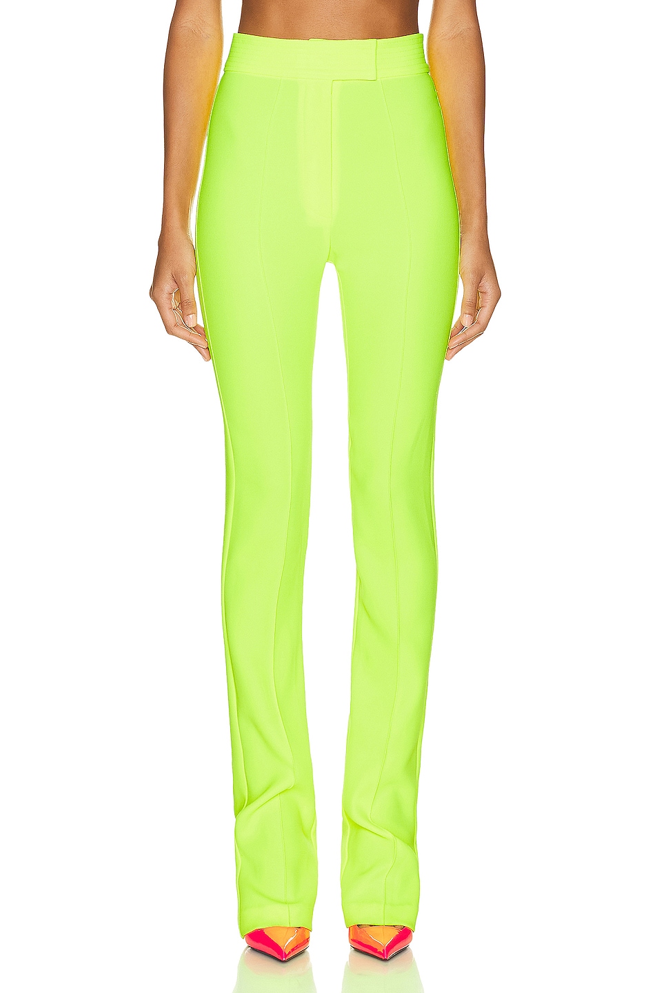 Image 1 of Alex Perry Slate Straight Pant in Neon Yellow
