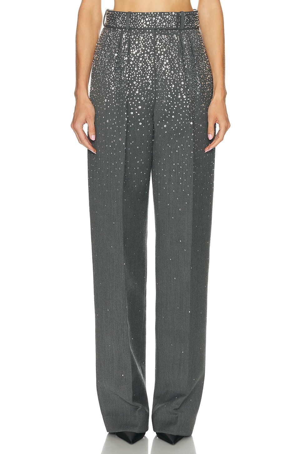 Image 1 of Alex Perry Crystal Embellished Trouser in Slate Grey
