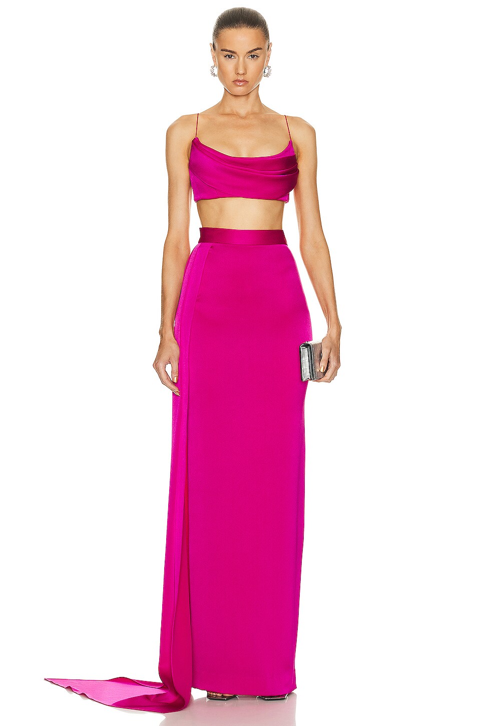 Alex Perry Column Sash Skirt in Raspberry | FWRD