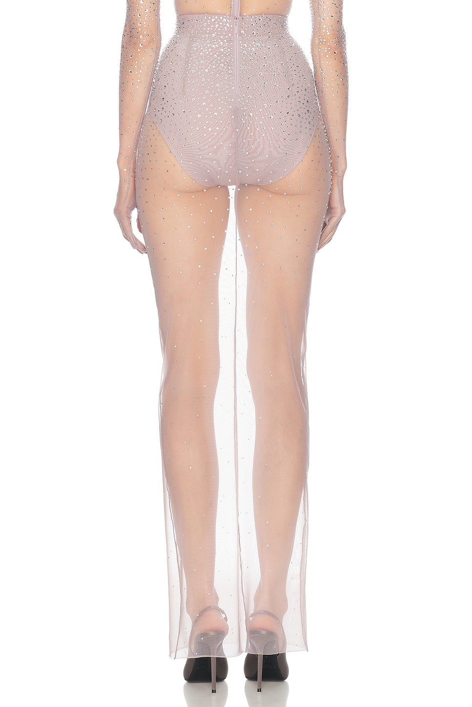 Alex Perry Crystal Mesh Maxi Skirt