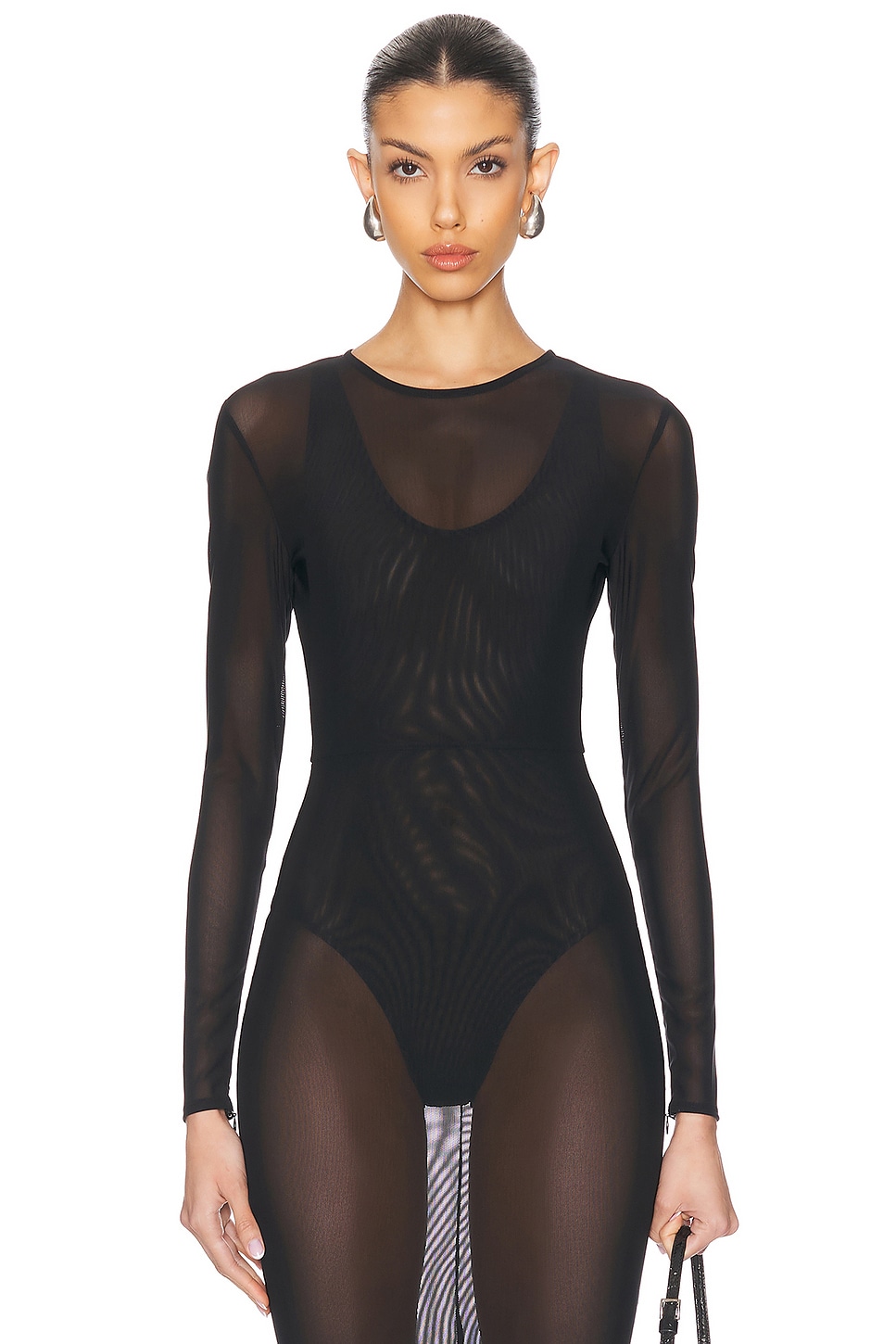 Image 1 of Alex Perry Power Mesh Bodysuit in Black