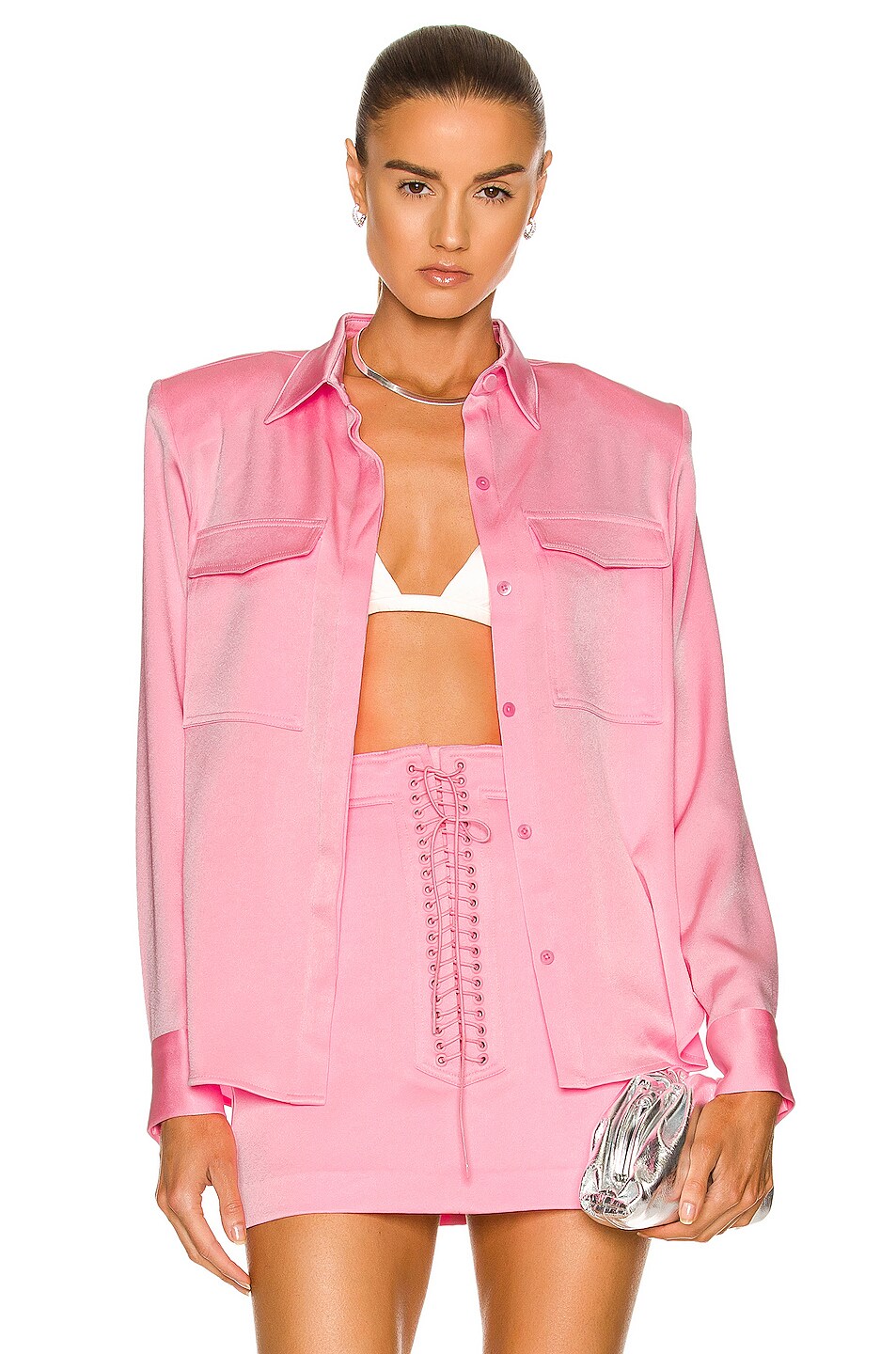 Image 1 of Alex Perry Tenley Shirt in Pink