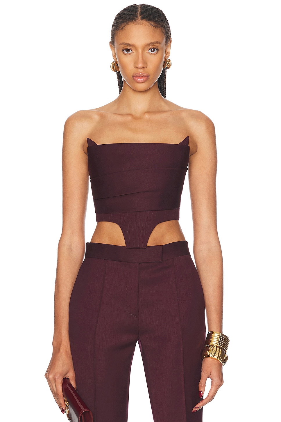 Image 1 of Alex Perry Corset Top in Wine