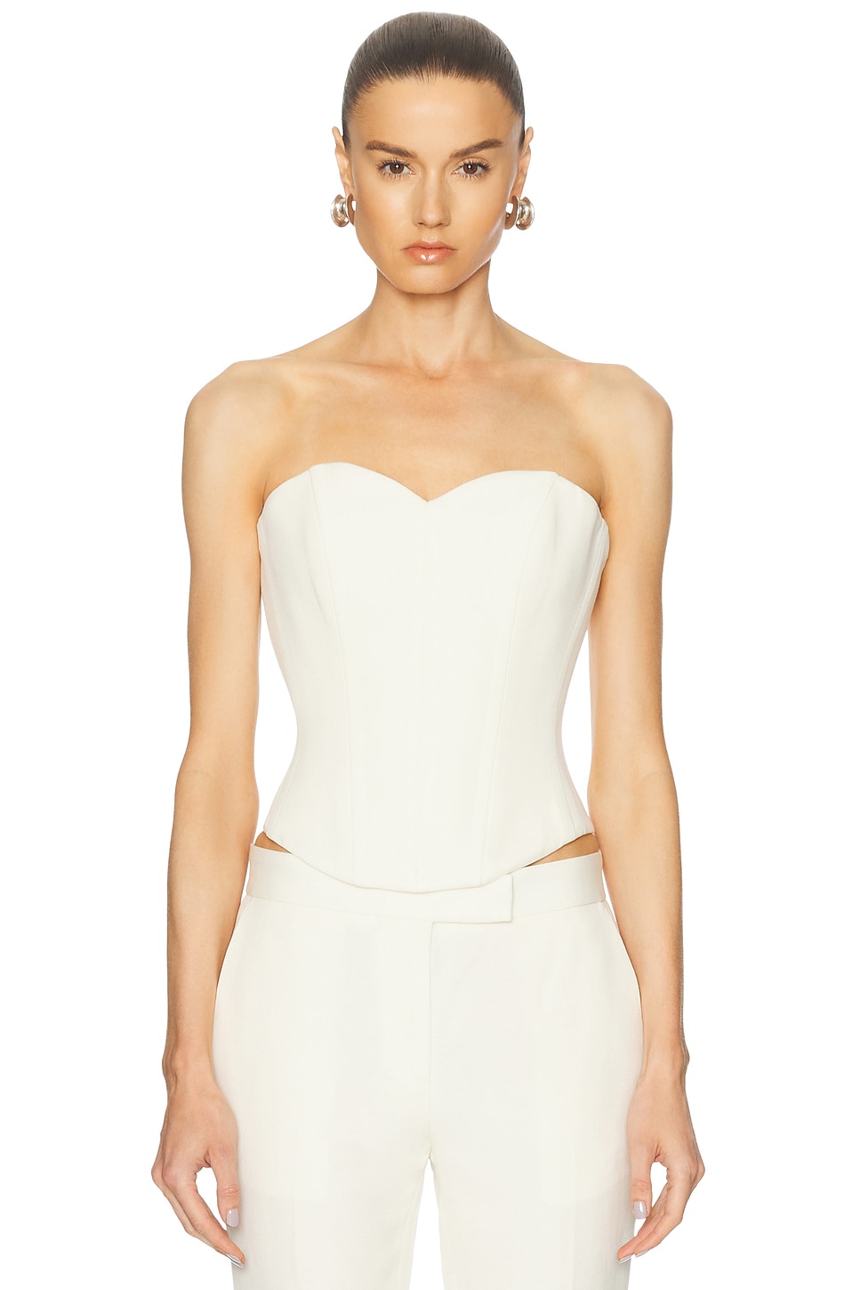 Image 1 of Alex Perry Suiting Corset Top in Ecru