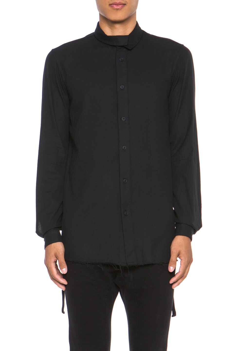 Image 1 of Alexandre Plokhov Overlap Cotton Collar Shirt in Black