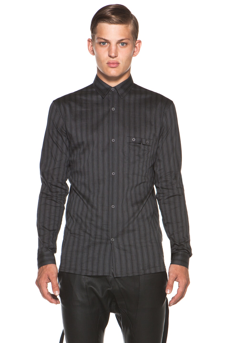Image 1 of Alexandre Plokhov Spread Collar Shirt in Charcoal