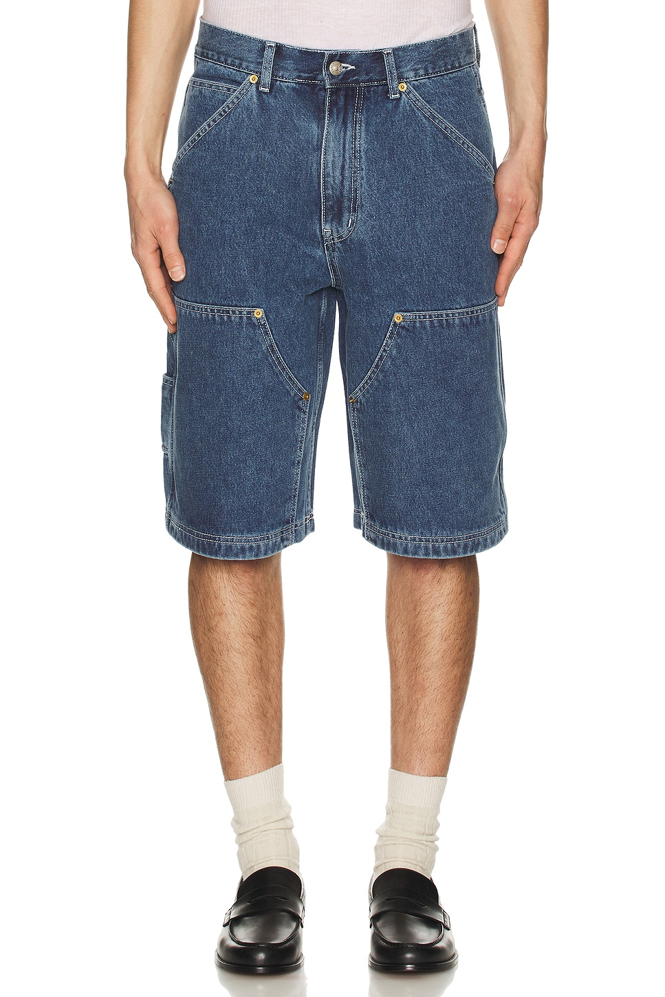 Image 1 of After Pray James Carpenter Denim Shorts in Indigo