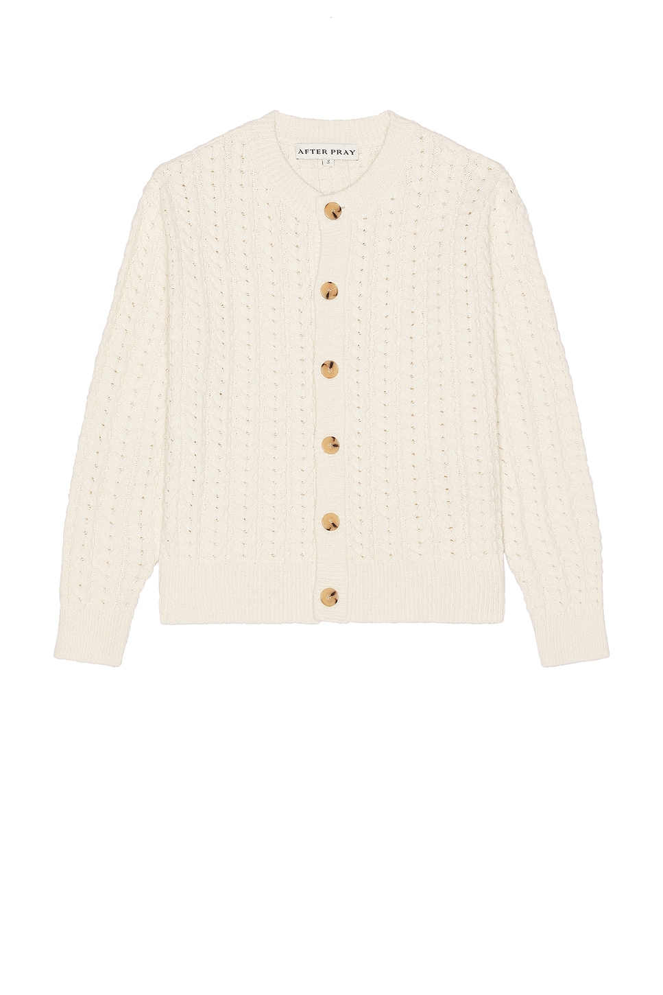 Ernest Cable Knit Cardigan in Cream