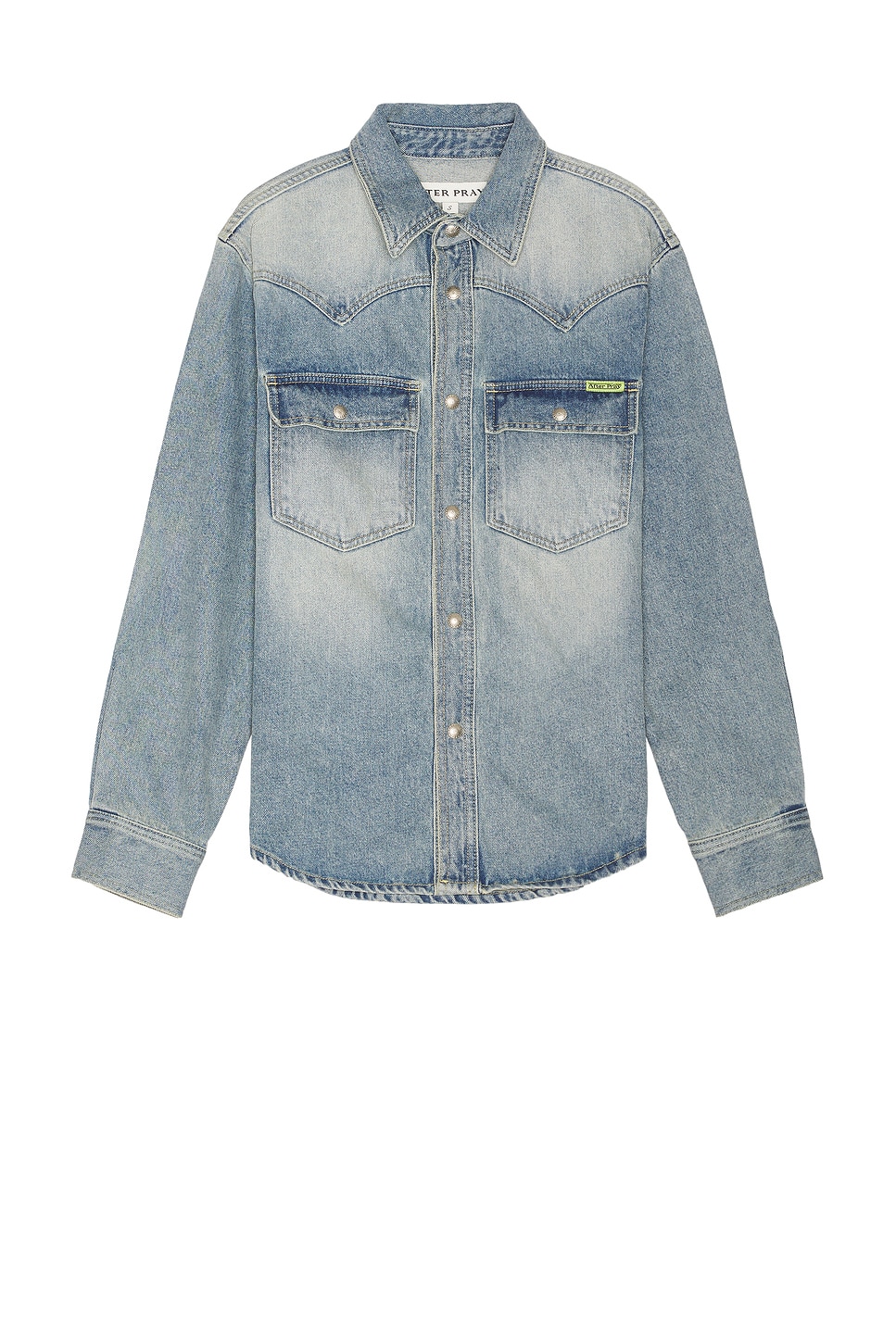 Image 1 of After Pray Cruisers Denim Shacket in Light Indigo