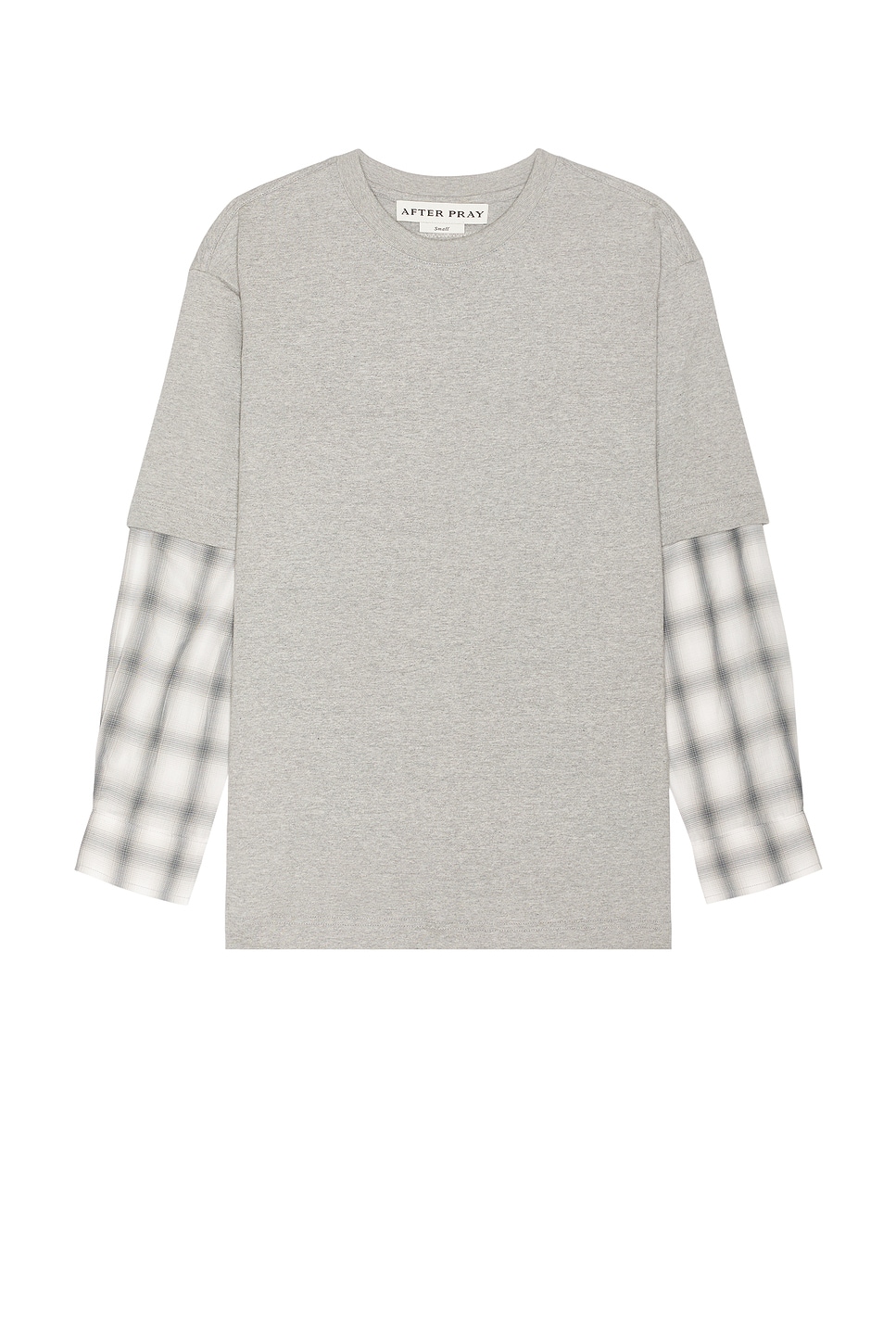 Shop After Pray Layered Long Sleeve T-shirt In Melange Gray