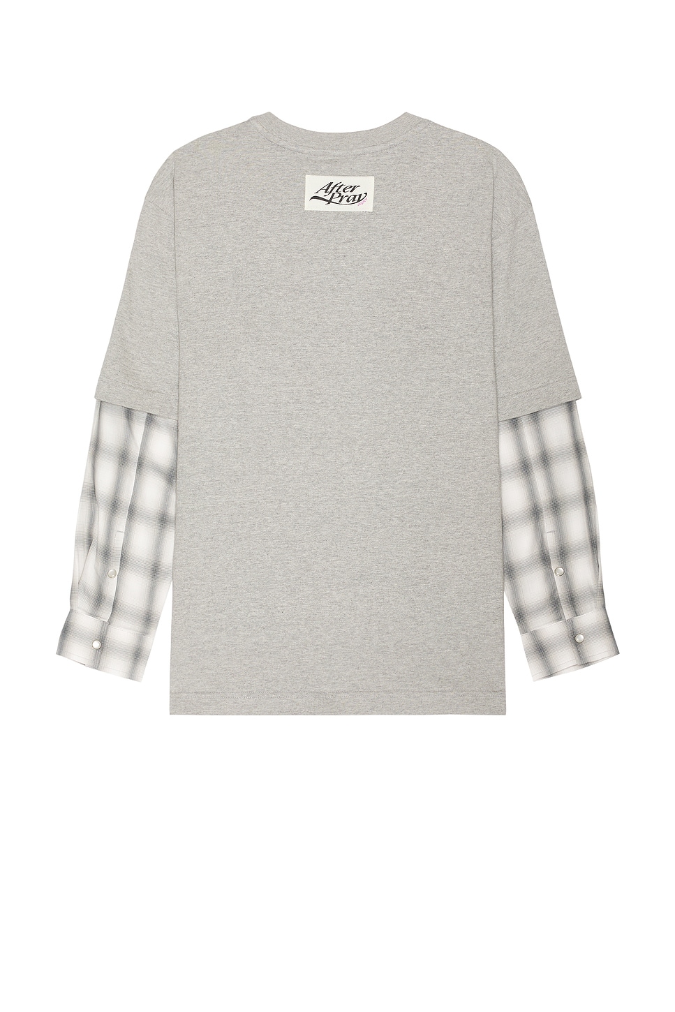 Shop After Pray Layered Long Sleeve T-shirt In Melange Gray