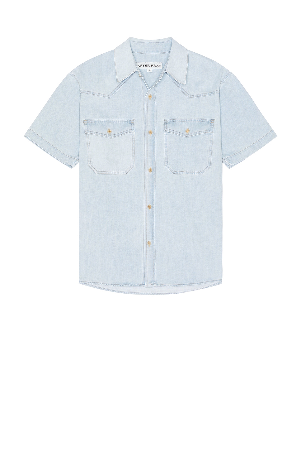 Short Sleeved Denim Shirt in Blue