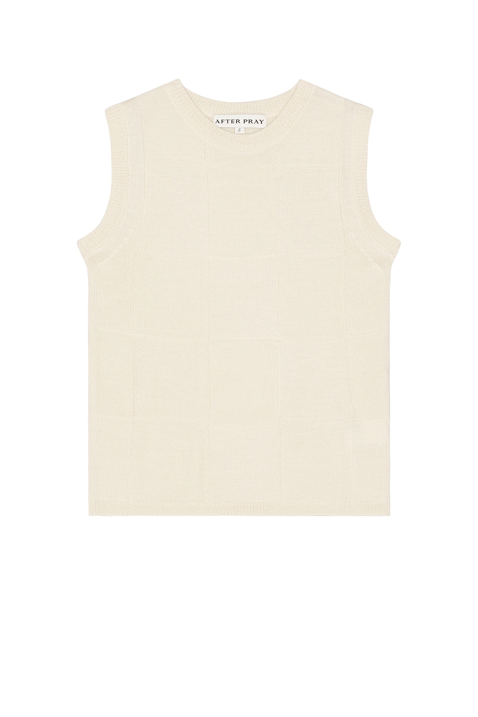 Image 1 of After Pray Damier Sleeveless Knit Top in Ivory